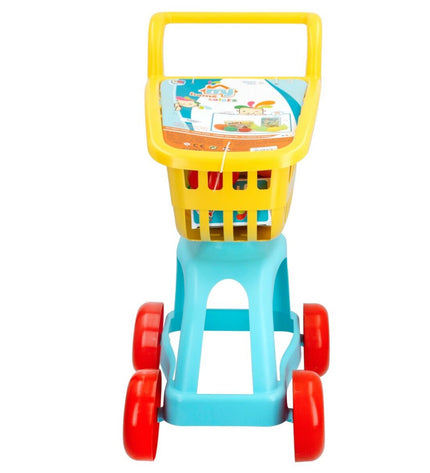 Colorbaby My Home toy shopping carts with 10 pieces, colorful plastic, measuring 34x54x29 cm, for imaginative play and role-playing.