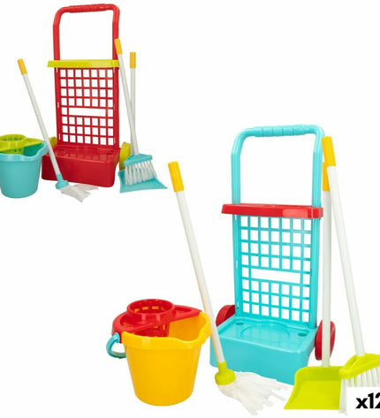 Colorbaby speelgoed schoonmaakwagen met accessoires, 5 onderdelen, imitatie speelgoed voor kinderen, 30.5 x 55.5 x 19.5 cm