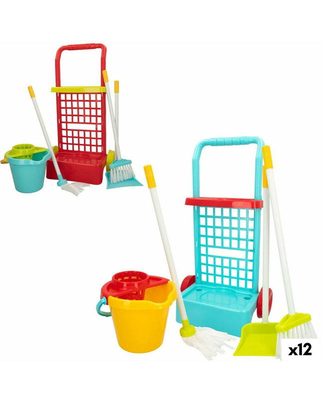 Colorbaby speelgoed schoonmaakwagen met accessoires, 5 onderdelen, imitatie speelgoed voor kinderen, 30.5 x 55.5 x 19.5 cm