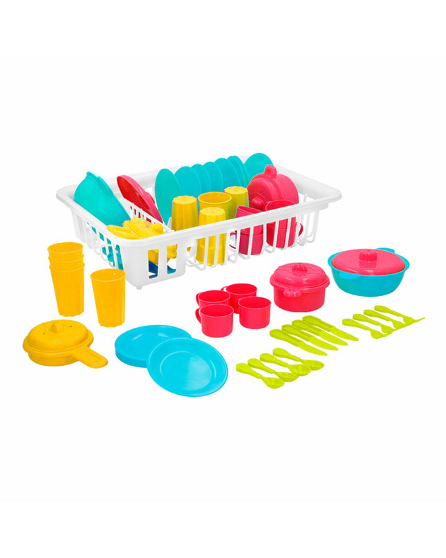 Colorbaby kids' toy set with 35 washable play pieces, including utensils and accessories for imaginative role-playing.