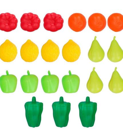 Colorbaby Eten speelgoedset with 21 pieces, including utensils and food items, for imaginative play and role-playing games.