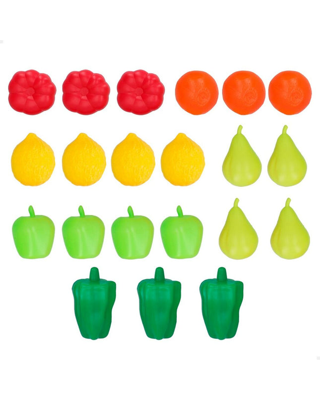 Colorbaby Eten speelgoedset with 21 pieces, including utensils and food items, for imaginative play and role-playing games.