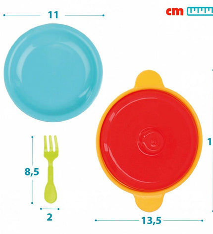 Colorbaby play toy set with 20 kitchen and household items, including utensils and cookware, for imaginative play.