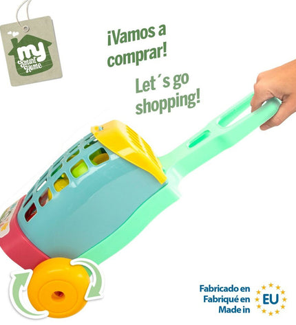 Colorbaby Winkelwagen speelgoed with 12 toy pieces, measuring 15x10x6 cm, designed for imaginative play and role-playing fun.