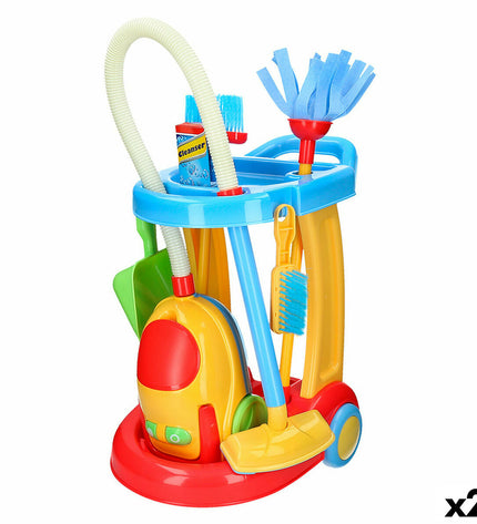 PlayGo cleaning trolley with accessories, toy pretend play set, 30.5 x 67 x 37 cm, for kids' imiteerspelletjes and role-playing.