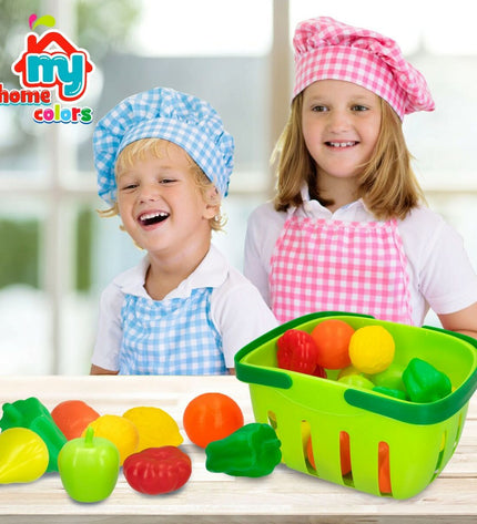 Colorbaby Eten speelgoedset with 22 pieces, including utensils and food items, for pretend play and role-playing activities.