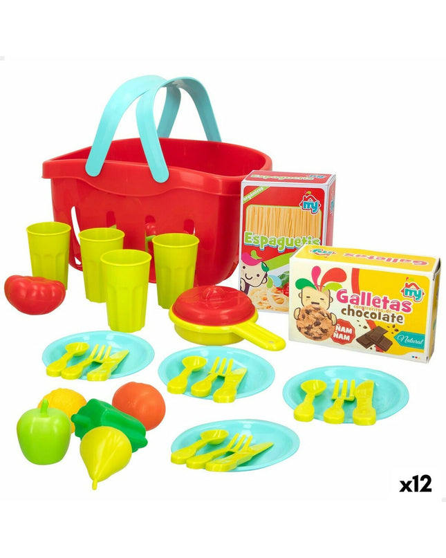 Colorbaby pretend play kitchen and household toy set with 33 pieces, including cookware and utensils for children.