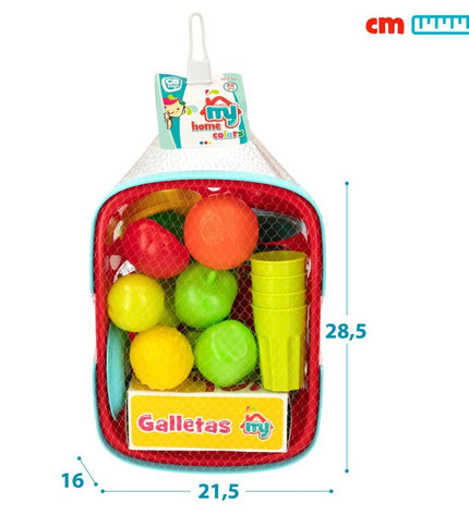 Colorbaby play toy set of 33 pretend household and cooking items with 12 pieces, including pots, pans, and utensils for children.