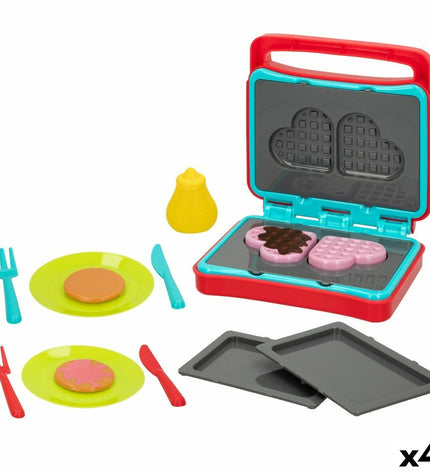 Set of four PlayGo toy household appliances, 16x16x5 cm, realistic imiteerspelletjes for children, colorful and detailed.