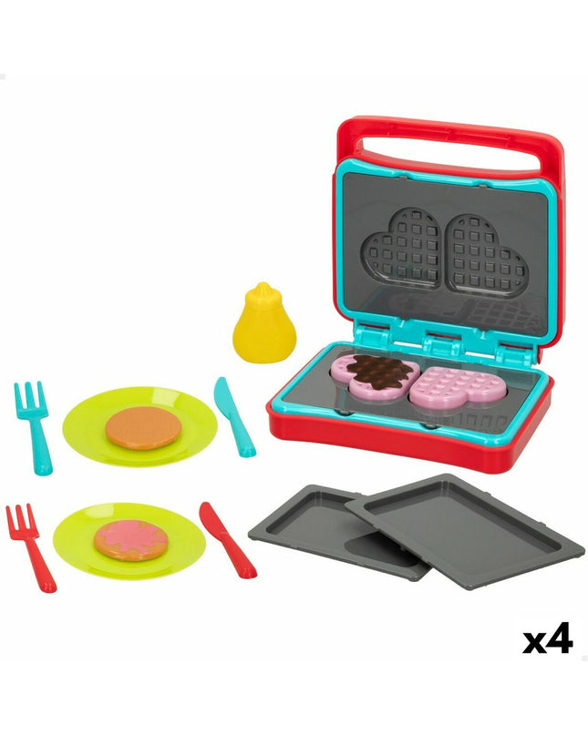 Set of four PlayGo toy household appliances, 16x16x5 cm, realistic imiteerspelletjes for children, colorful and detailed.