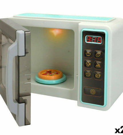 Two PlayGo Magnetron toy sets, each measuring 24x17x11 cm, featuring realistic toy microwave appliances for imiteerspelletjes.