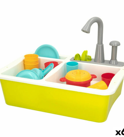 Colorbaby toy kitchen set with 22 accessories, including a sink, measuring 42x29x28 cm, designed for pretend play.
