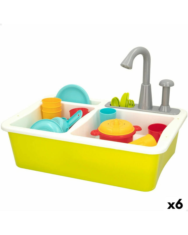 Colorbaby toy kitchen set with 22 accessories, including a sink, measuring 42x29x28 cm, designed for pretend play.