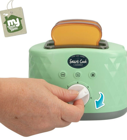 Colorbaby toy bread toaster set with six colorful toy toasters in 18x11.5x9.5 cm size, for imaginative play and pretend cooking.