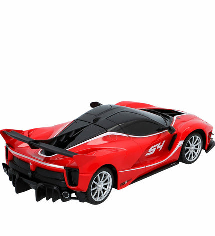 Set of four Ferrari FXX K Evo remote control toy cars, 1:24 scale, detailed miniature vehicles for play and collection.