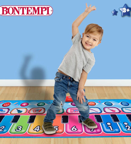 Bontempi educatief leerplan for kinderen, colorful children's music and toy instrument set with various musical tools.