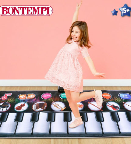 Colorful Bontempi educational toy music set for children, featuring small instruments and playful design for young learners.