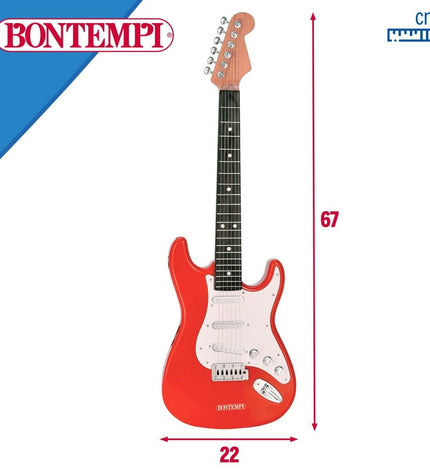 Colorful Bontempi kindergarten guitar toy for children, featuring bright design and musical strings, ideal for young music enthusiasts.