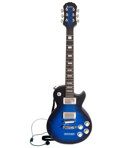 Colorful Bontempi Rock toy guitar for kids, bright plastic design, ideal for children's musical play and learning.