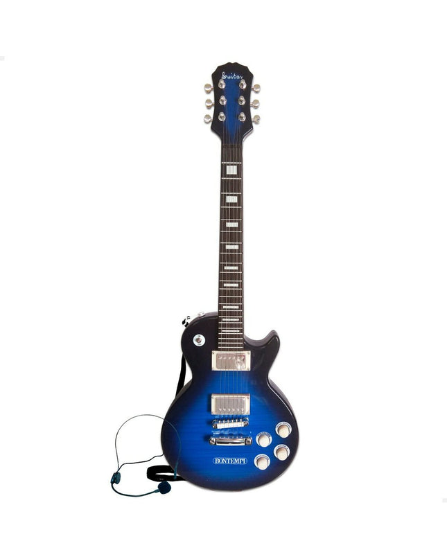 Colorful Bontempi Rock toy guitar for kids, bright plastic design, ideal for children's musical play and learning.