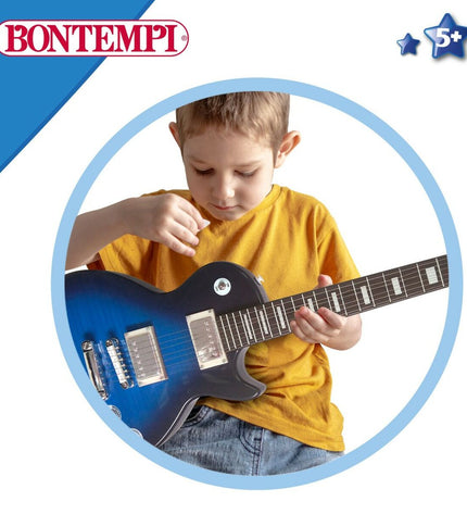Bontempi Kindergitaar ROCK, colorful children's toy guitar with strings and sound hole, designed for young kids to play and learn music