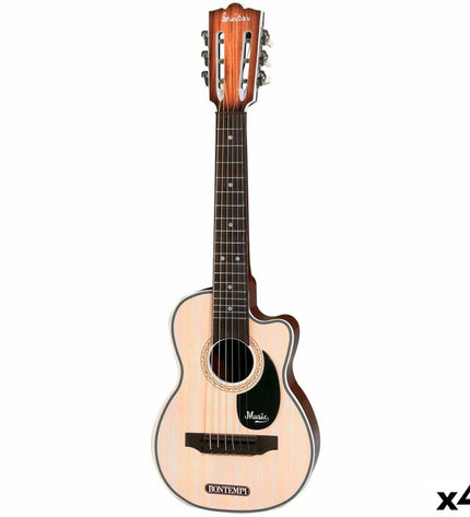 Colorful Bontempi Kindergitaar Folk toy guitar for children, with vibrant design and strings, ideal for young music learners.