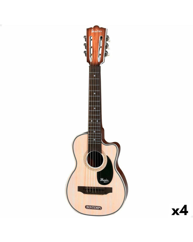 Colorful Bontempi Kindergitaar Folk toy guitar for children, with vibrant design and strings, ideal for young music learners.