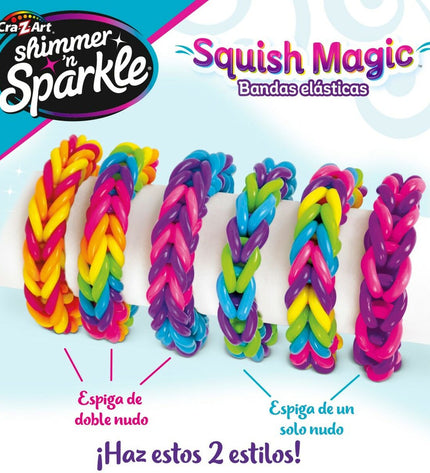 Cra-Z-Art plastic bracelet making kit with four colorful bracelet pieces for creative jewelry making activities.