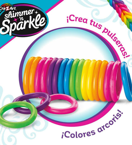 Cra-Z-Art plastic bracelet making kit with four colorful plastic components for creative jewelry projects.