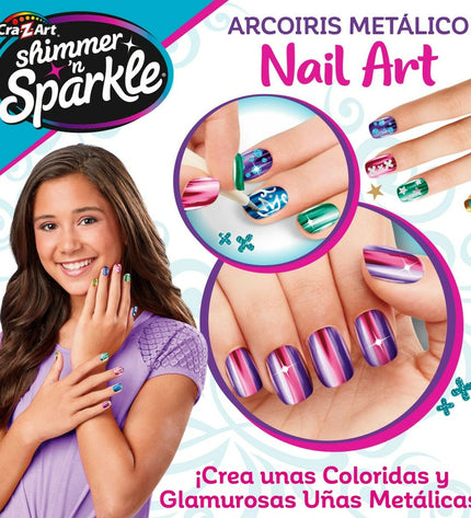 Cra-Z-Art Schoonheidsset met 4 metalen regenboog nagelknipsets voor kinderen, speelgoed en imiteerspelletjes, kleurrijk en leuk.