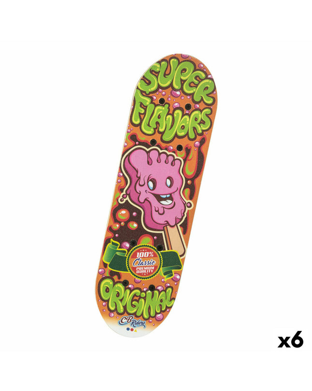 Colorbaby skateboard set with six colorful plastic skateboards, perfect for outdoor play and fun sports activities.