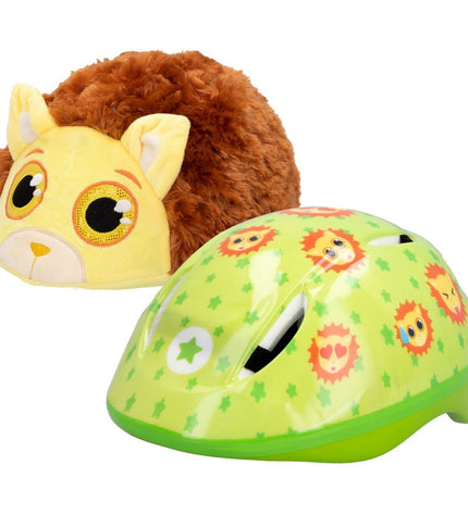 K3yriders Lion children's bike helmets in size 52-55 cm, sporty outdoor helmets with lion design for kids, set of four