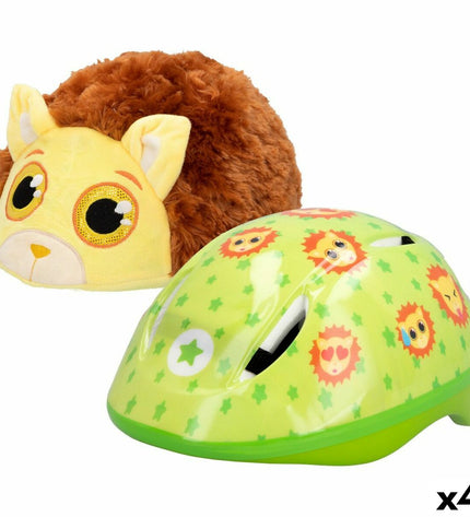 Set of four K3yriders Lion kids' bike helmets in size 52-55 cm, suitable for sport and outdoor riding activities.