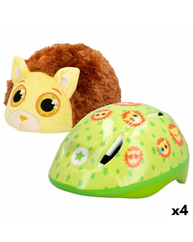 Set of four K3yriders Lion kids' bike helmets in size 52-55 cm, suitable for sport and outdoor riding activities.