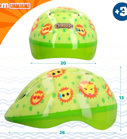 K3yriders Lion kids' bike helmets, 52-55 cm, set of 4, sport and outdoor cycling helmets with lion design and adjustable straps.