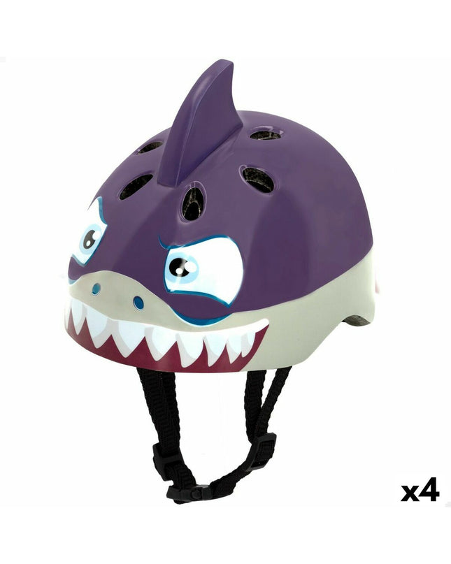 K3yriders Shark children's bike helmets in size 52-55 cm, set of four, designed for sports and outdoor cycling.