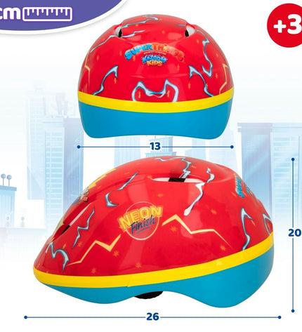 Children's SuperThings bike helmets, 52-55 cm, colorful sport and outdoor safety gear for kids, designed for cycling activities.