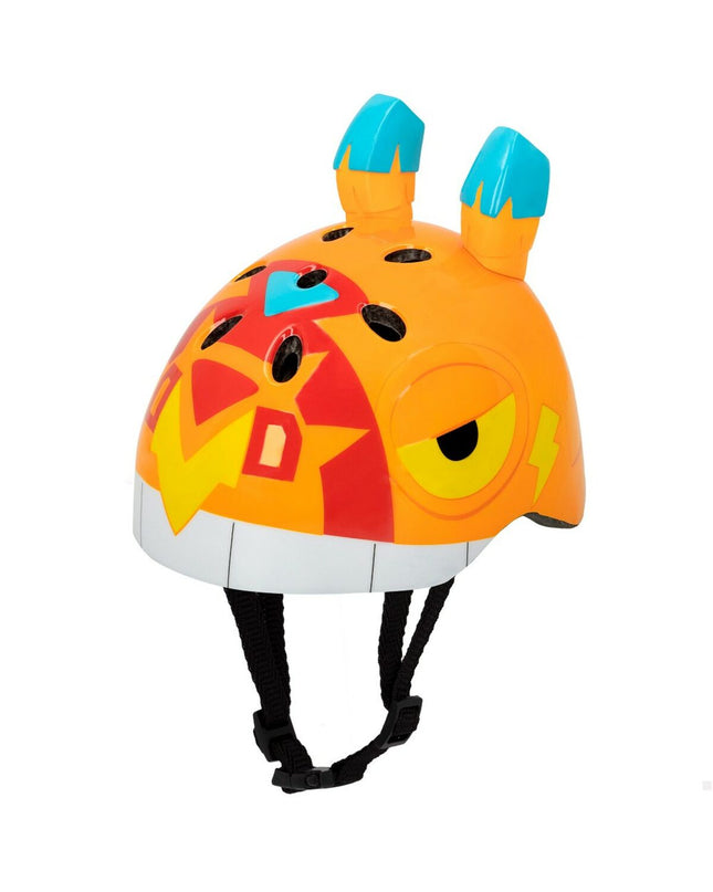 Four SuperThings Kinderhelme for cycling, bright colorful helmets with fun superhero designs, suitable for outdoor sports and riding.