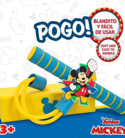 Set of four Mickey Mouse 3D pogo jumpers for kids, outdoor recreational toys featuring colorful Mickey Mouse designs.