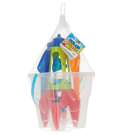 Colorbaby Polypropyleen strandspeelgoedset with 16 pieces, suitable for outdoor play and sports activities.