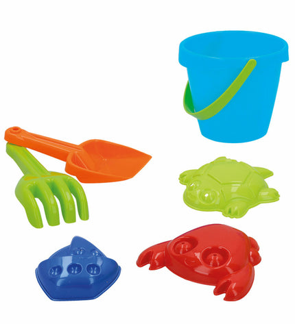 Colorbaby polypropyleen strandspeelgoedset with 12 colorful pieces, ideal for outdoor play and sports activities.