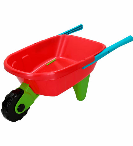 Colorbaby 10-piece plastic toy wheelbarrow set for children, colorful and lightweight for outdoor play and imaginative games.