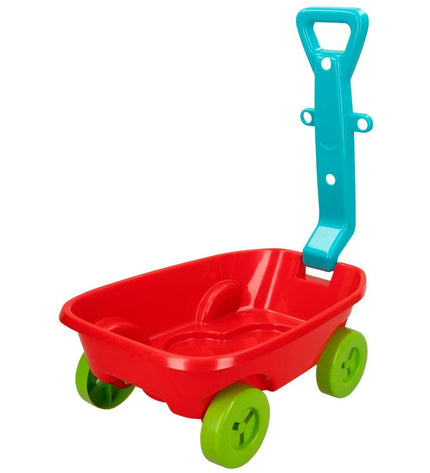 Colorbaby plastic toy wheelbarrow set with 12 colorful pieces, suitable for outdoor play and sports activities.