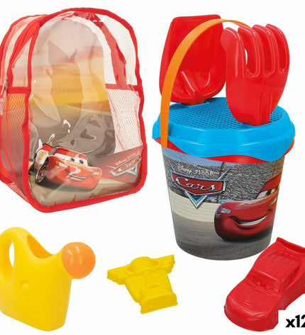 Set of 12 Cars plastic strand toys for outdoor play and games, featuring colorful toy cars made of durable polypropylene.