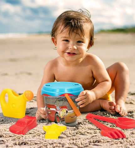 Set of 12 Cars plastic toy cars from the Strandspeelgoedset, designed for outdoor play and imaginative games.