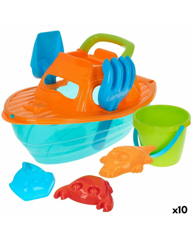 Colorbaby polypropyleen strandspeelgoedset with 10 pieces, suitable for outdoor play and sports activities