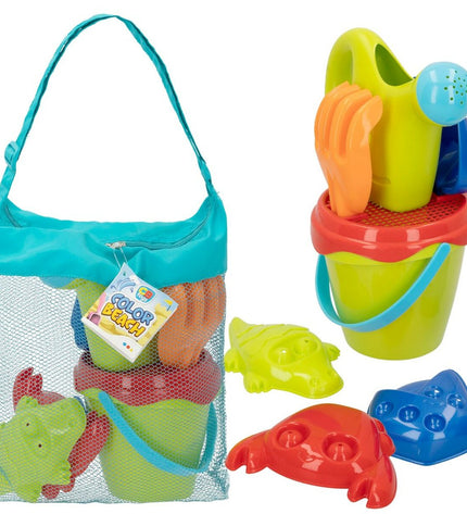 Colorbaby plastic strand toy set with 18 colorful pieces for outdoor play and sports activities.