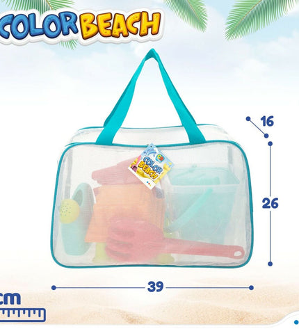 Colorbaby plastic strand toy set with 12 colorful pieces, suitable for outdoor play and children's games.