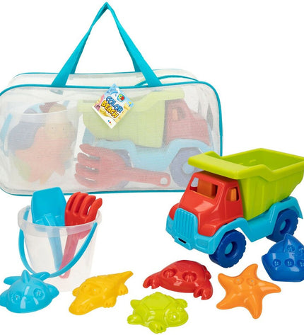 Colorbaby plastic strand toy set with 8 colorful pieces for outdoor play and sports activities.