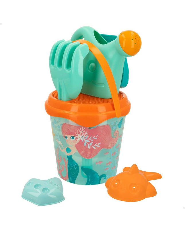 Colorbaby Strandspeelgoedset with 16 polypropyleen pieces for children’s outdoor play and sports activities.